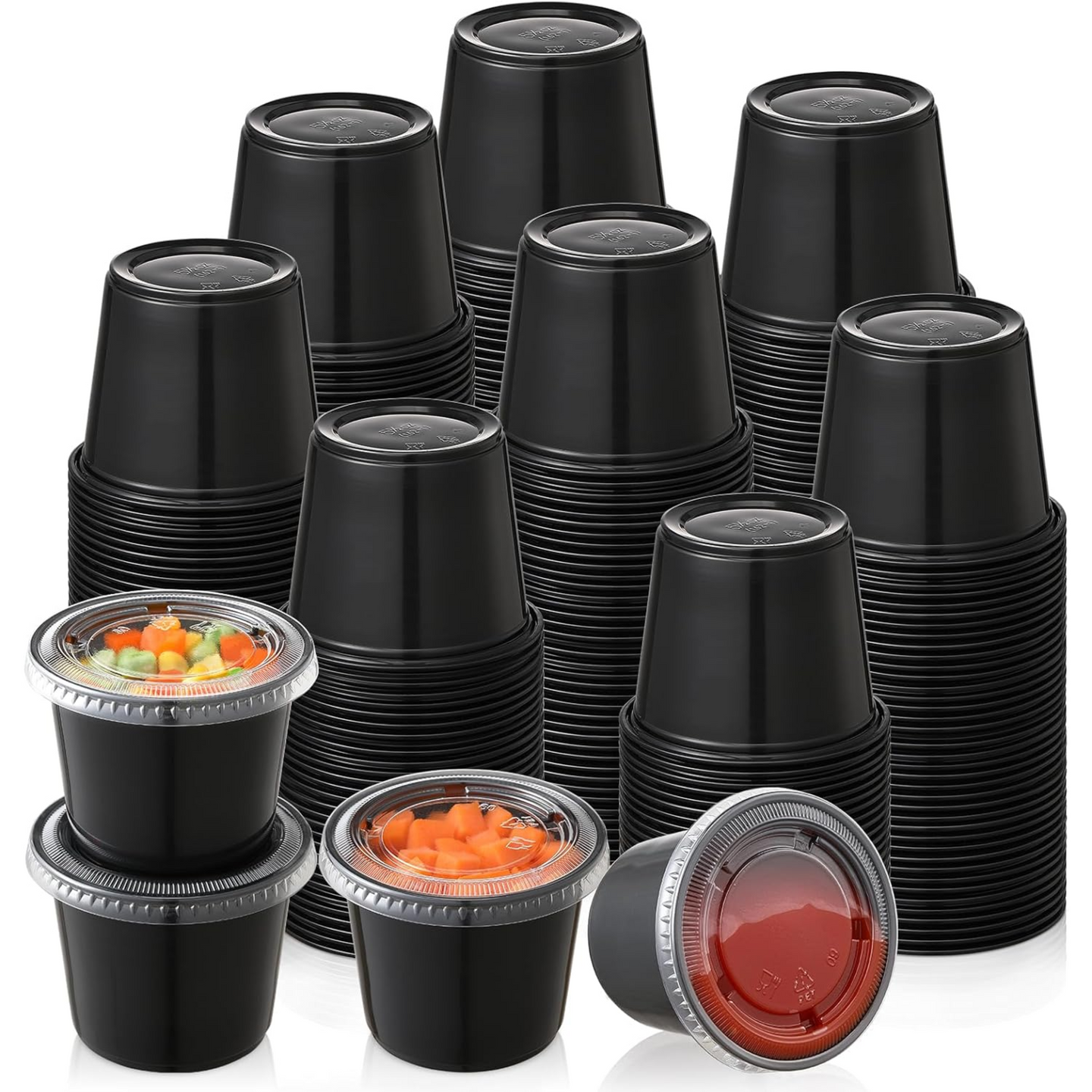 Black Plastic Container With Clear Lid