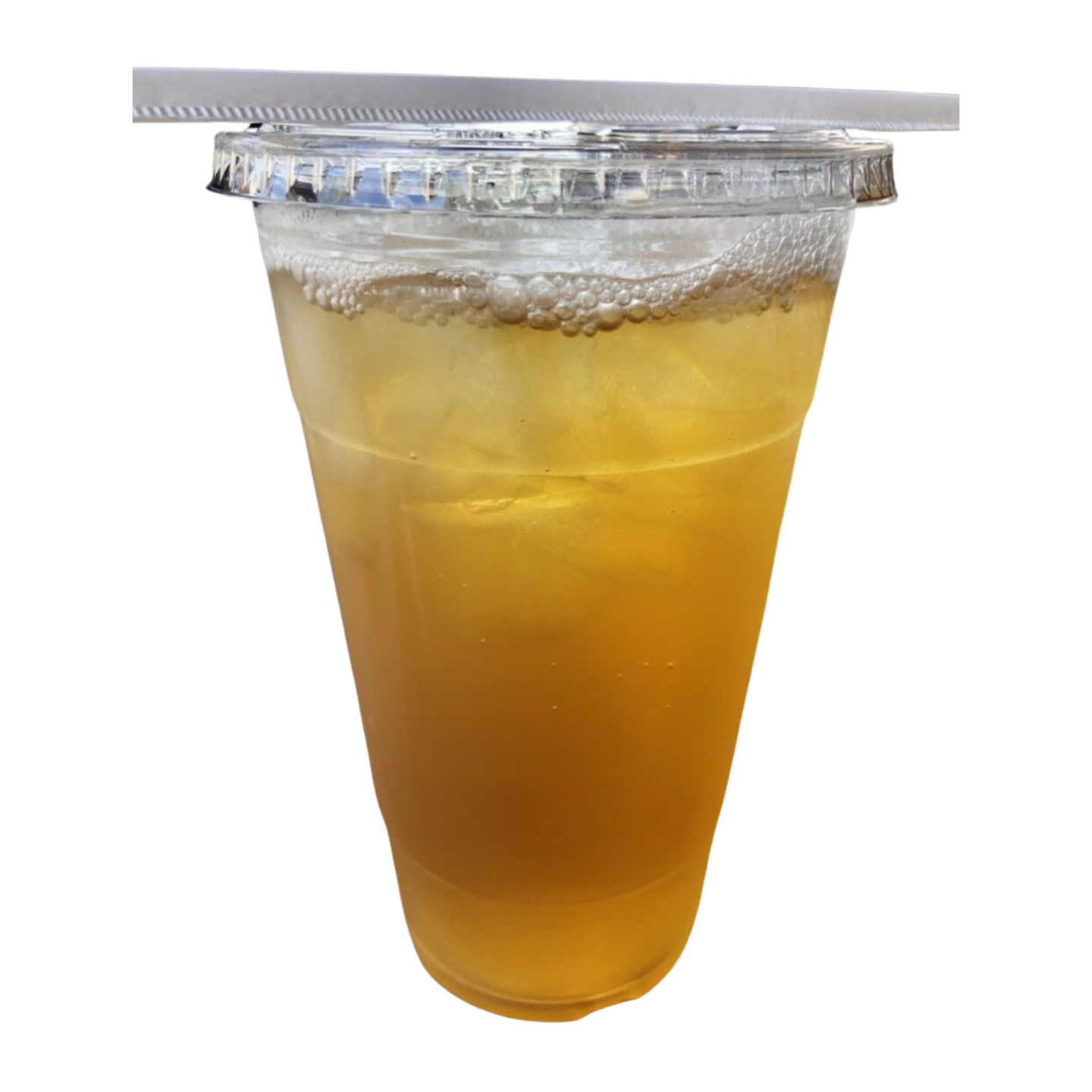 Plastic Cold Beverage Cup With A Clear Flat Lid